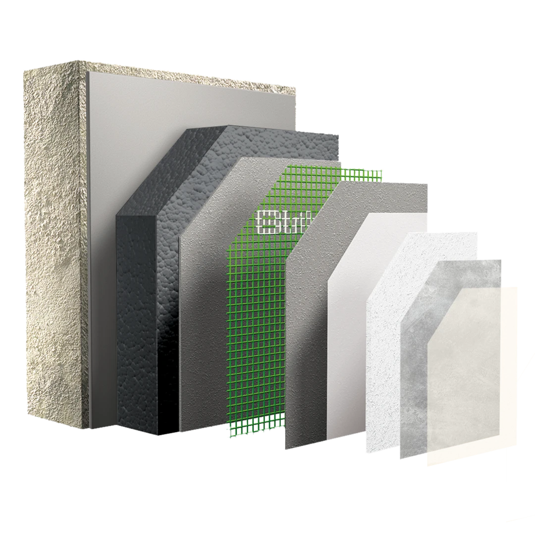 Systeemopbouw Strikotherm gevelisolatiesysteem COMFORT - Betonlook